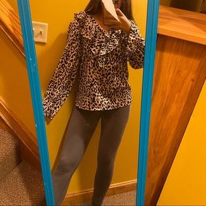 Long sleeve cheetah print shirt